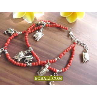 Bali Bead Anklets Charm Bracelets Wholesale Package